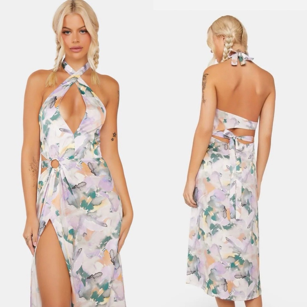 For Love And Lemons Watercolor Midi Dress